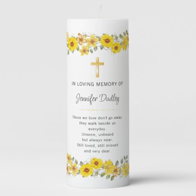 Memory Pillar Candle For Celebration Of Life (Front)