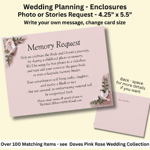 Memory Request Enclosure - Pink Roses & Doves