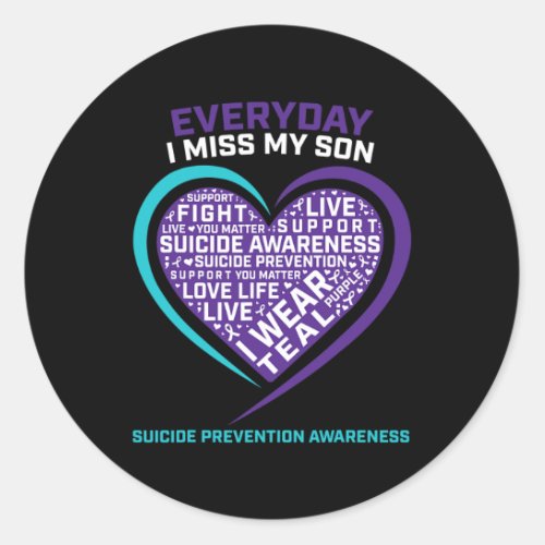 Memory Son Suicide Awareness Gifts Suicide Prevent Classic Round Sticker