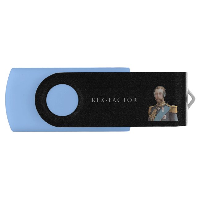 Memory Stick, Blue, George V USB Flash Drive (Front)