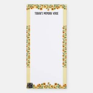 Memory Verse Notepad Magnet Sunflower