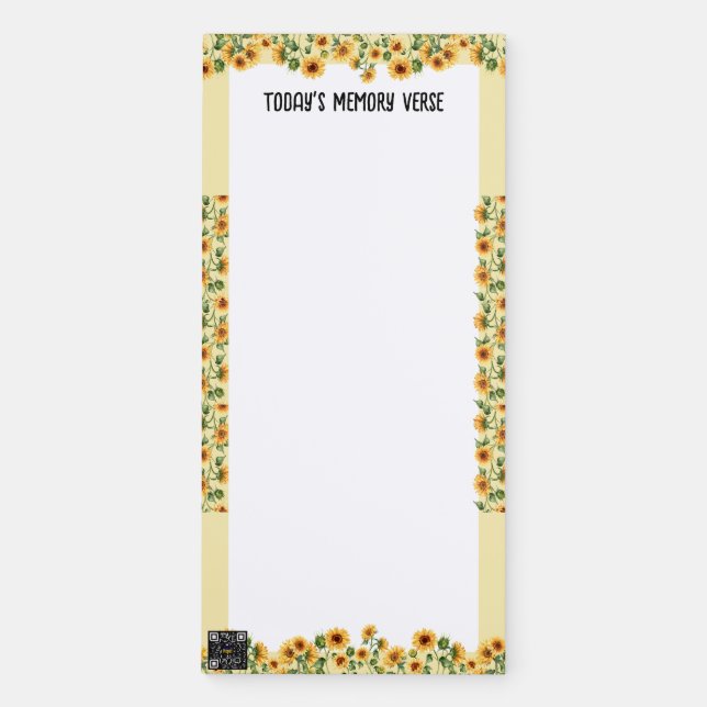 Memory Verse Notepad Magnet Sunflower (Front)