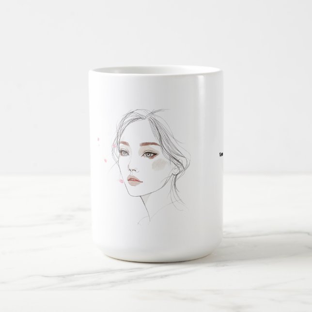 MemoryUs Portrait Mug – Minimal Art Coffee Cup (Center)
