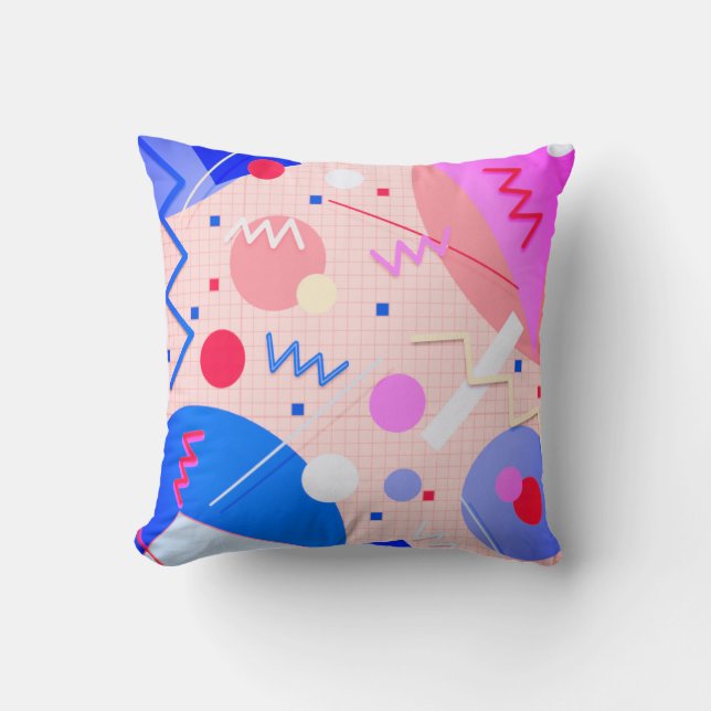 Memphis #82 Sangria Throw Pillow (Front)