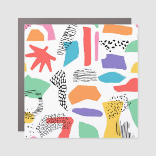 Memphis Art: Grunge Surface Design Car Magnet
