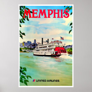 Memphis Art Print Vintage Tennessee Poster Travel