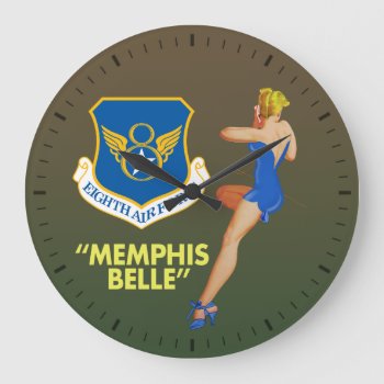 "memphis Belle" 8th Air Force Large Clock by tempera70 at Zazzle