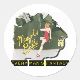 Memphis Belle Pin Up Classic Round Sticker