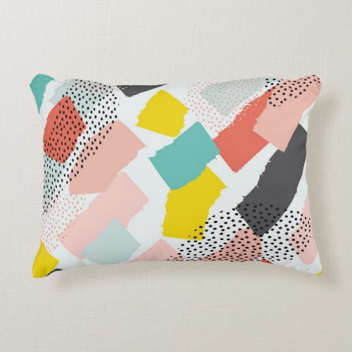 Memphis brush strokes vintage pattern accent pillow