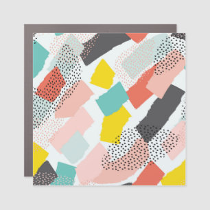 Memphis brush strokes: vintage pattern. car magnet