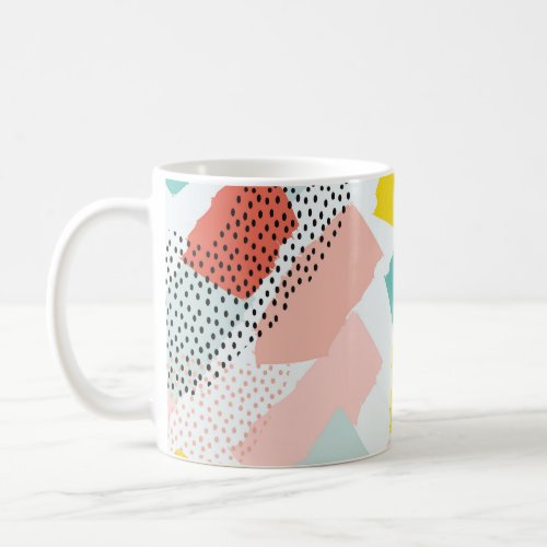 Memphis brush strokes vintage pattern coffee mug