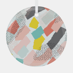 Memphis brush strokes: vintage pattern. glass ornament
