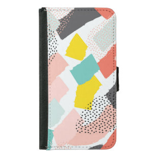Memphis brush strokes: vintage pattern. samsung galaxy s5 wallet case