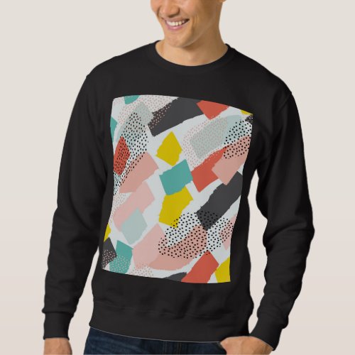 Memphis brush strokes vintage pattern sweatshirt