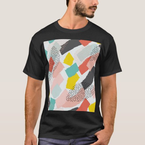 Memphis brush strokes vintage pattern T_Shirt