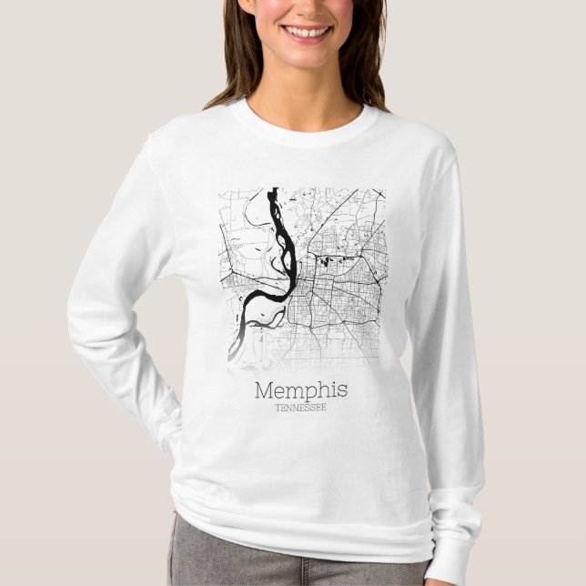 Memphis City Map T-Shirt (Front)