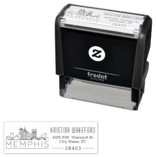 Memphis City Skyline Custom Address Self-inking Stamp