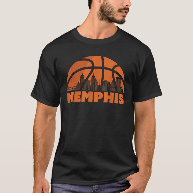 Memphis City Skyline Tennessee Basketball Fan Jers T-Shirt (Front)