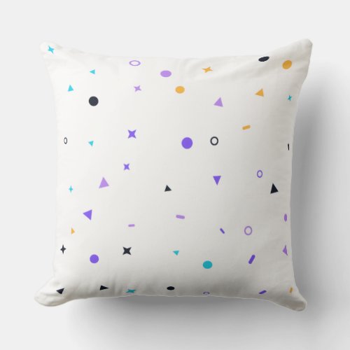 Memphis Confetti Seamless Pattern Throw Pillow