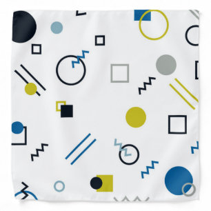 Memphis, cool, trendy, modern geometric art bandana