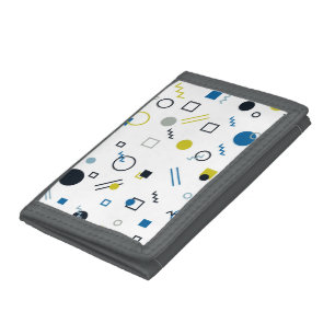 Memphis, cool, trendy, modern geometric art trifold wallet