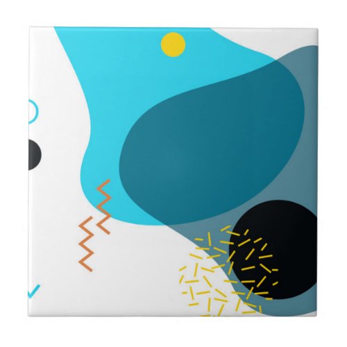 Memphis cool trendy urban modern illustration ceramic tile