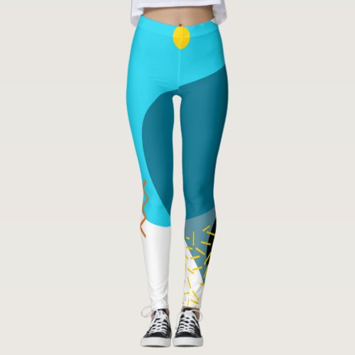 Memphis cool trendy urban modern illustration leggings