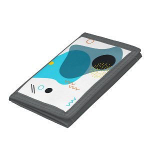 Memphis, cool, trendy, urban, modern illustration tri-fold wallet