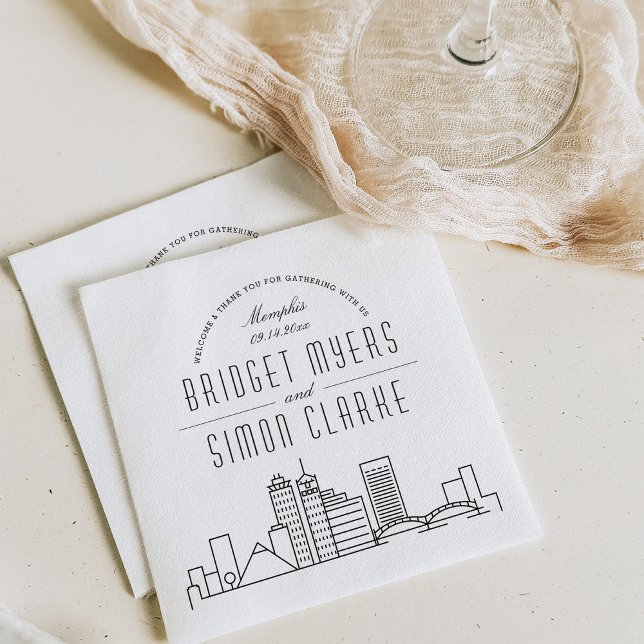 Memphis Deco Skyline | Wedding Event Napkins (Creator Uploaded)