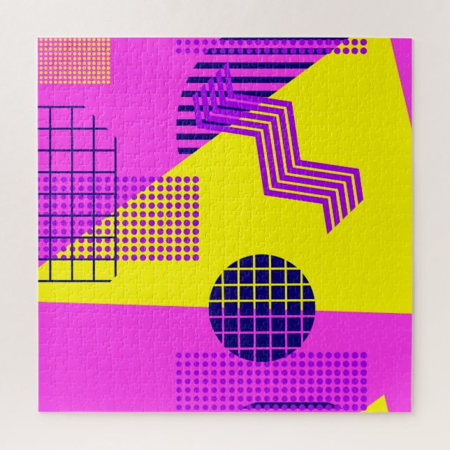 Memphis Eighties: Geometric Shapes Background Jigsaw Puzzle (Vertical)