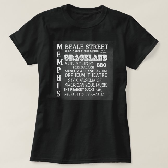 Memphis Famous Landmarks T-Shirt (Design Front)