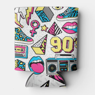 Memphis Fashion: 80s-90s Badge Mix. Can Cooler