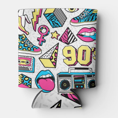 Memphis Fashion 80s_90s Badge Mix Can Cooler
