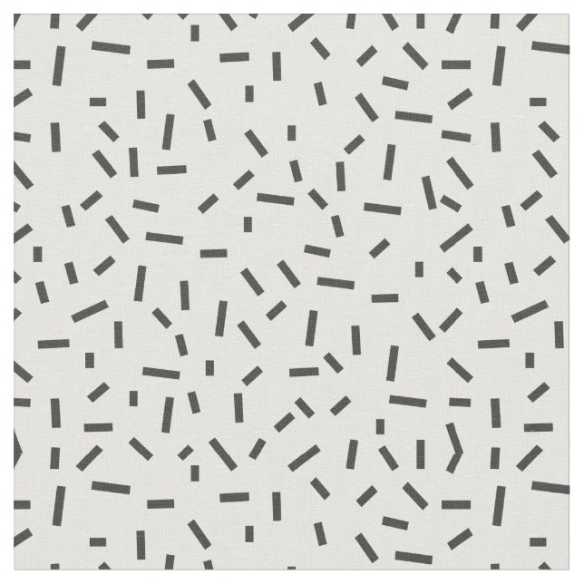 Memphis Geometric Minimal Black Abstract Style Fabric (Close Up)
