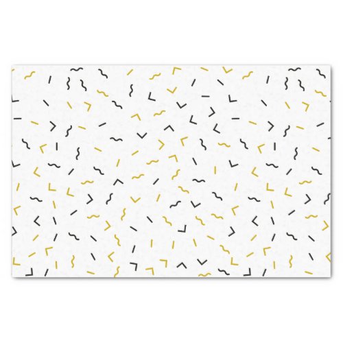 Memphis Geometric Modern Black and Gold Style Tissue Paper