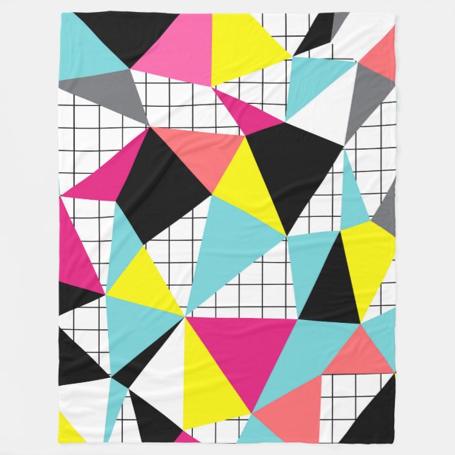Memphis, geometric shapes fleece blanket (Front)