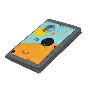 Memphis, hipster, trendy, cool illustration art tri-fold wallet
