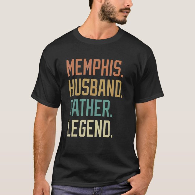 Memphis Husband Father Legend Father's Day Retro T-Shirt (Front)
