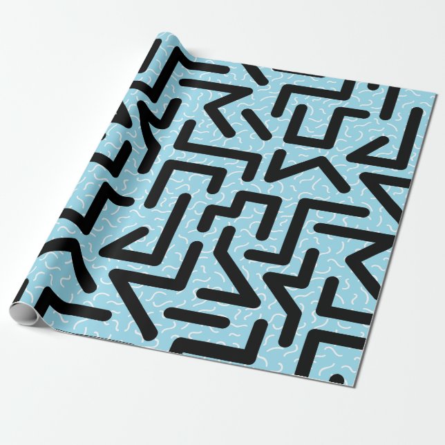 Memphis Labyrinth Wrapping Paper (Unrolled)