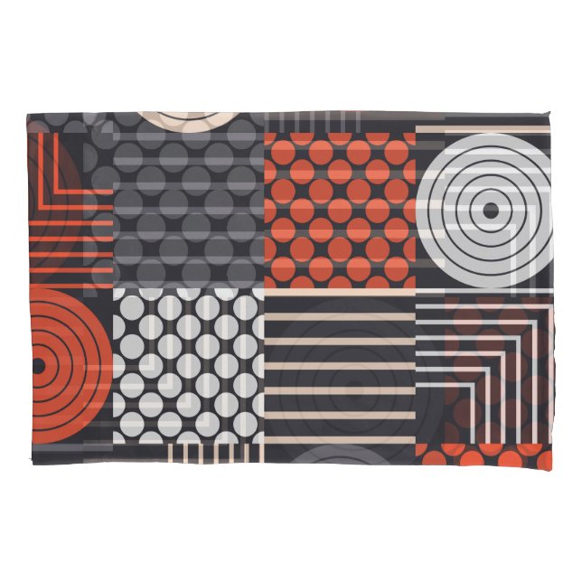 Memphis Magic: Geometric Banner Fun Pillow Case (Front)