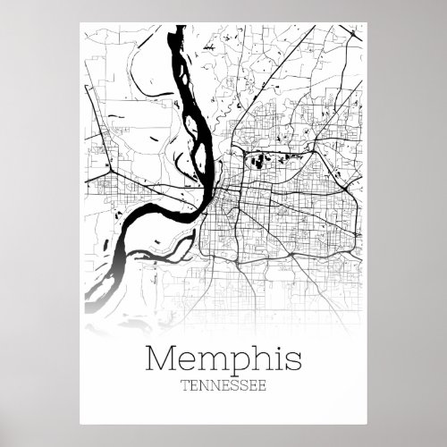 Memphis Map _ Tennessee _ City Map Poster