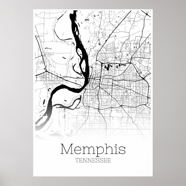 Memphis Map - Tennessee - City Map Poster (Front)