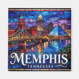 Memphis Mississippi River Cityscape 🎸 Magnet