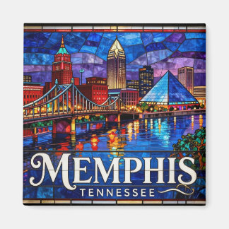 Memphis Mississippi River Cityscape 🎸 Magnet