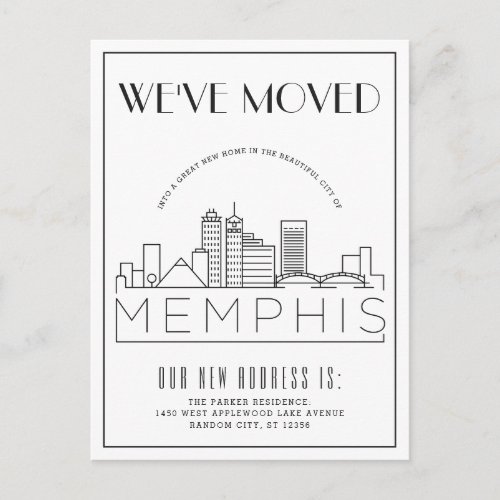 Memphis Modern Deco  Change of Address Announcement Postcard