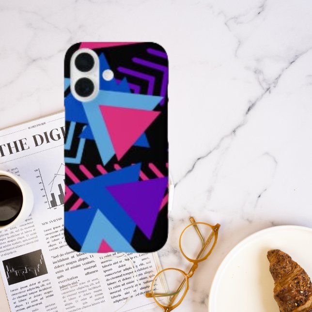 Memphis Mood: Pink Blue Purple Geometric Pattern Case-Mate iPhone Case (Creator Uploaded)