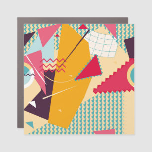 Memphis Mood: Retro Geometric Trend Car Magnet