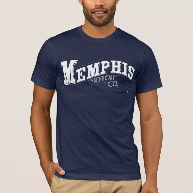 Memphis Motor Co. Shirt-Navy Blue T-Shirt (Front)