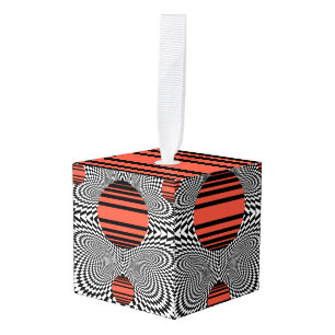 Memphis OpArt Cube Ornament