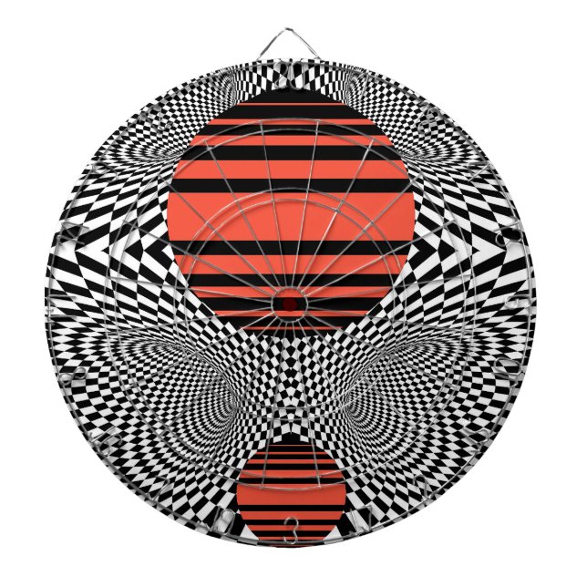 Memphis OpArt Dart Board (Front)